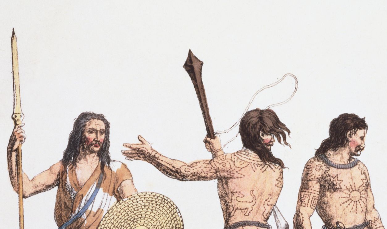 "Britons, Caledonians, and Queen Boadicea Aquatint from The History of the Nations