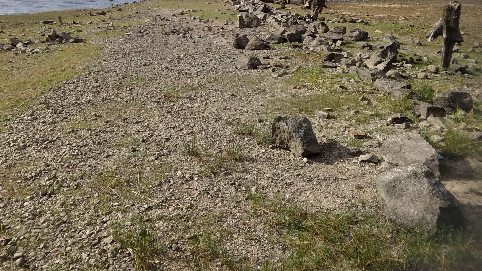 File:Remains of a road leading into the Poulaphouca Reservoir, County Wicklow, Ireland.jpg