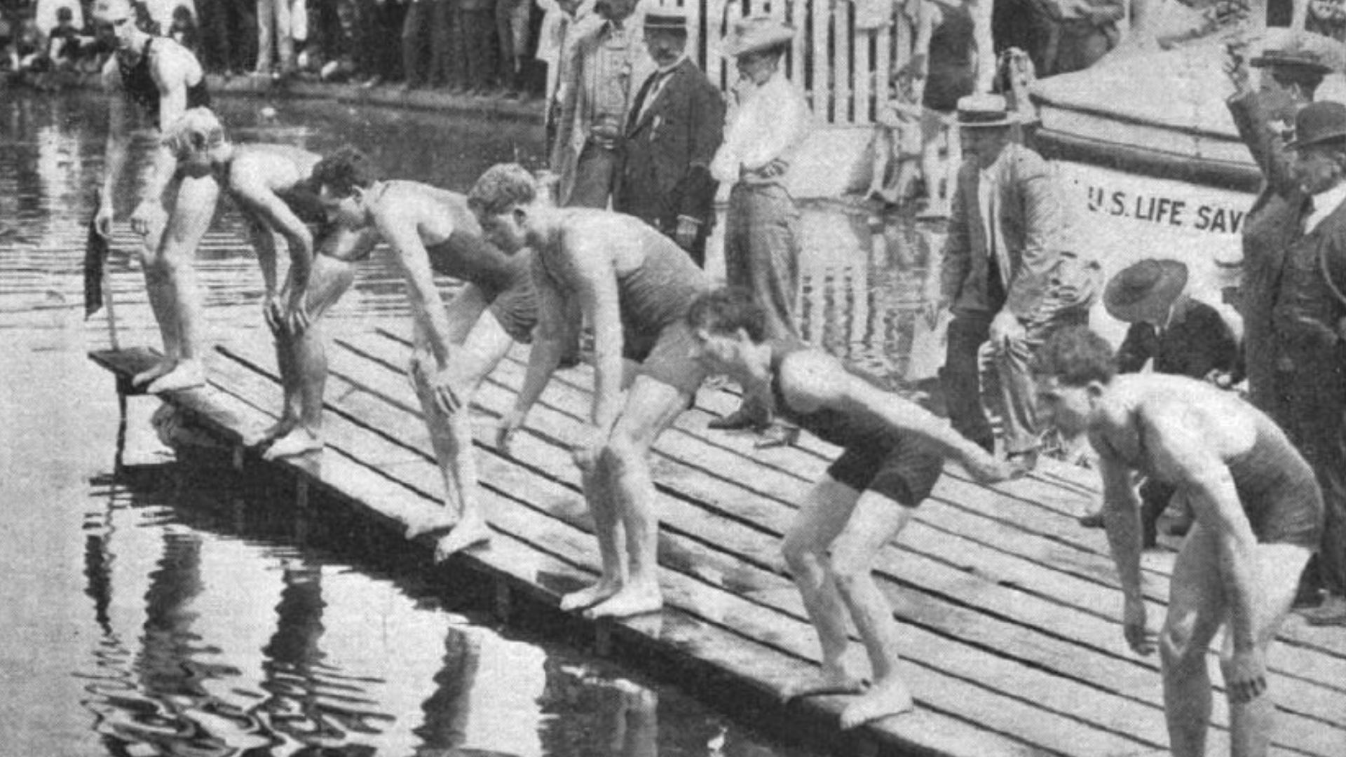 File:Start of 100 yards swimming during 1904 Summer Olympics.jpg