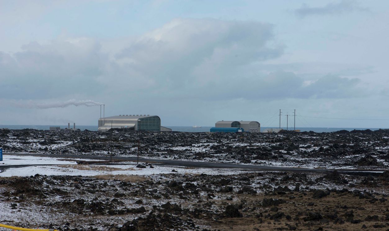 The Reykjanes geothermal power station is pictured on March 23, 2017 in Reykjanes at the southwestern tip of Iceland. - The Iceland Deep Drilling Project's rig penetrates into one of deepest and hottest pits in the world and unveils the nation's variety in producing energy that's independent from fossil fuels.