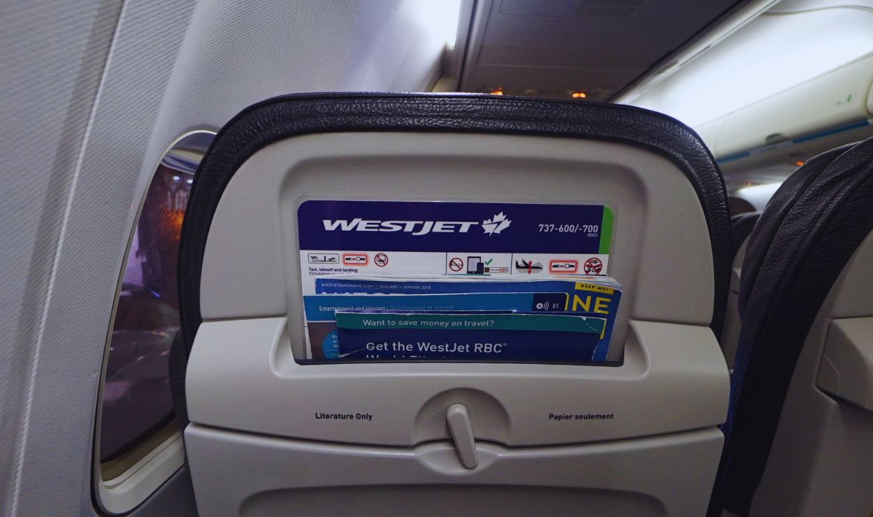 WestJet seatback