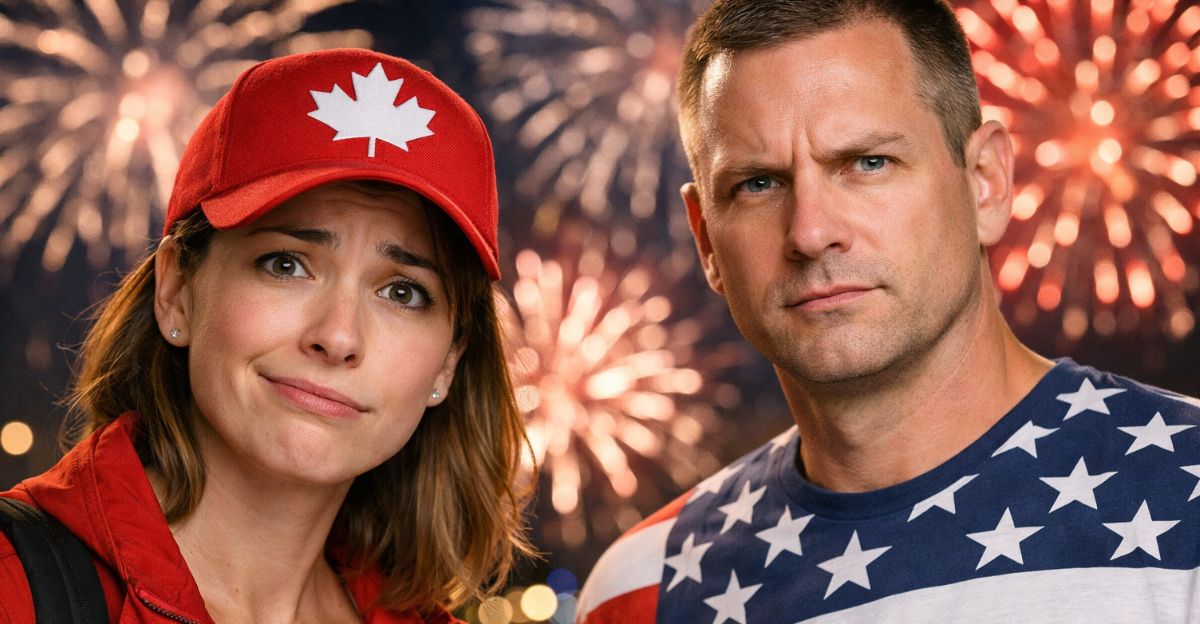 Canadian woman, American Man Fireworks