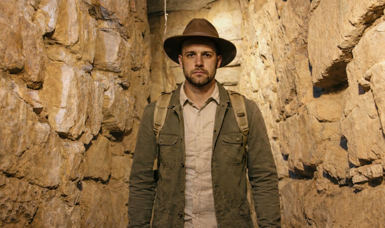 Man standing in Chavín de Huántar