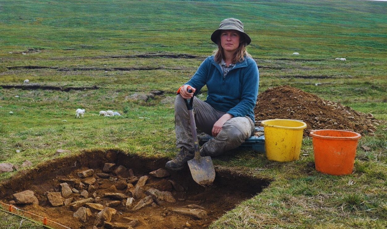 Archeologist at Wicklow mountains