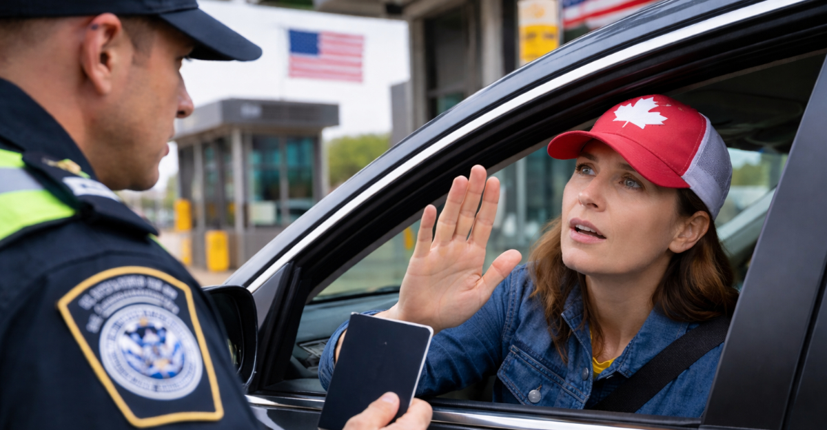 Canadian women in Car at USA border