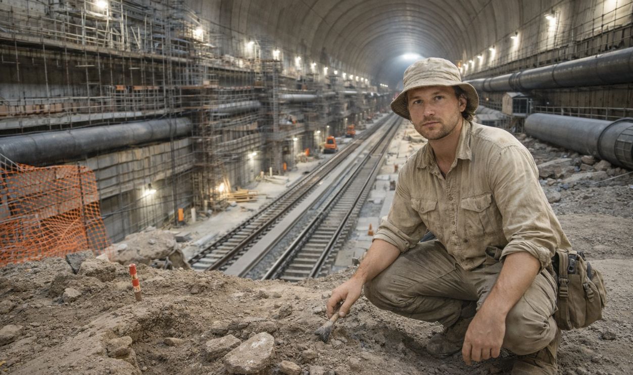 Archaeologist in Milan subway