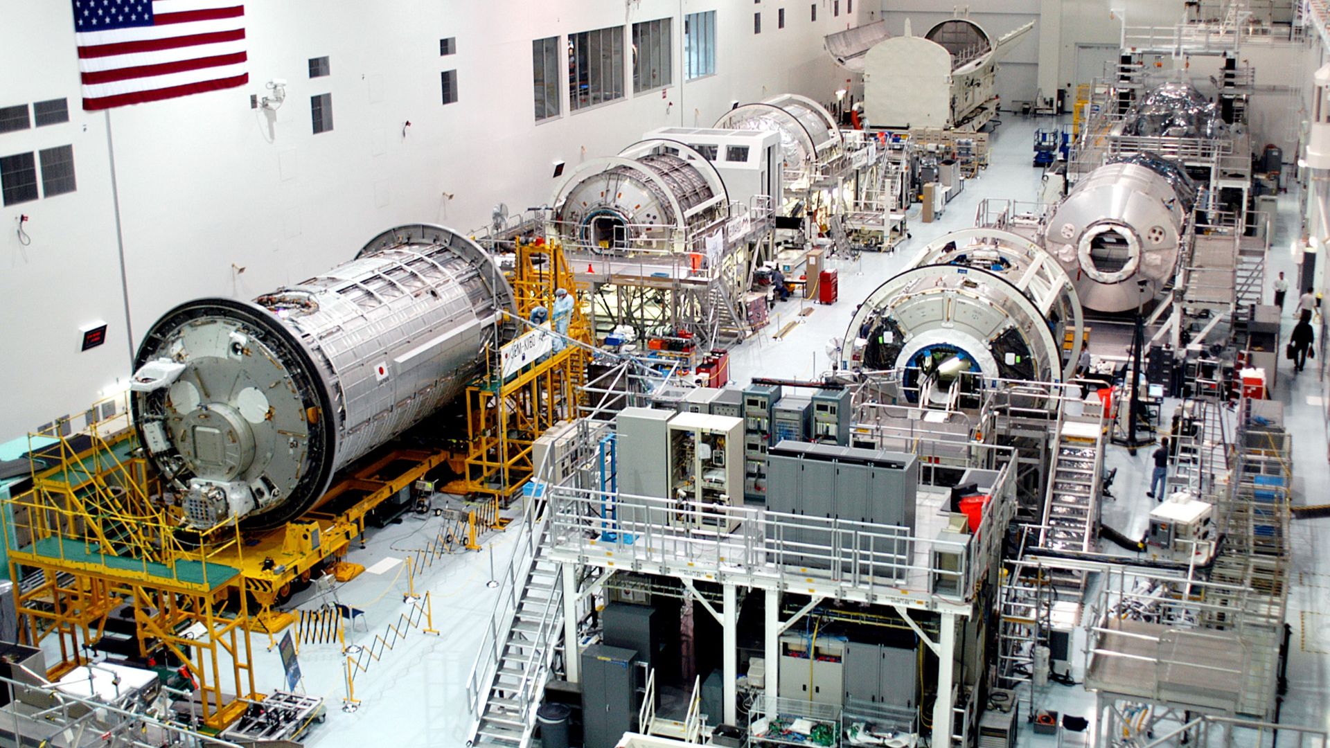 File:ISS space station modules in the SSPF.jpg