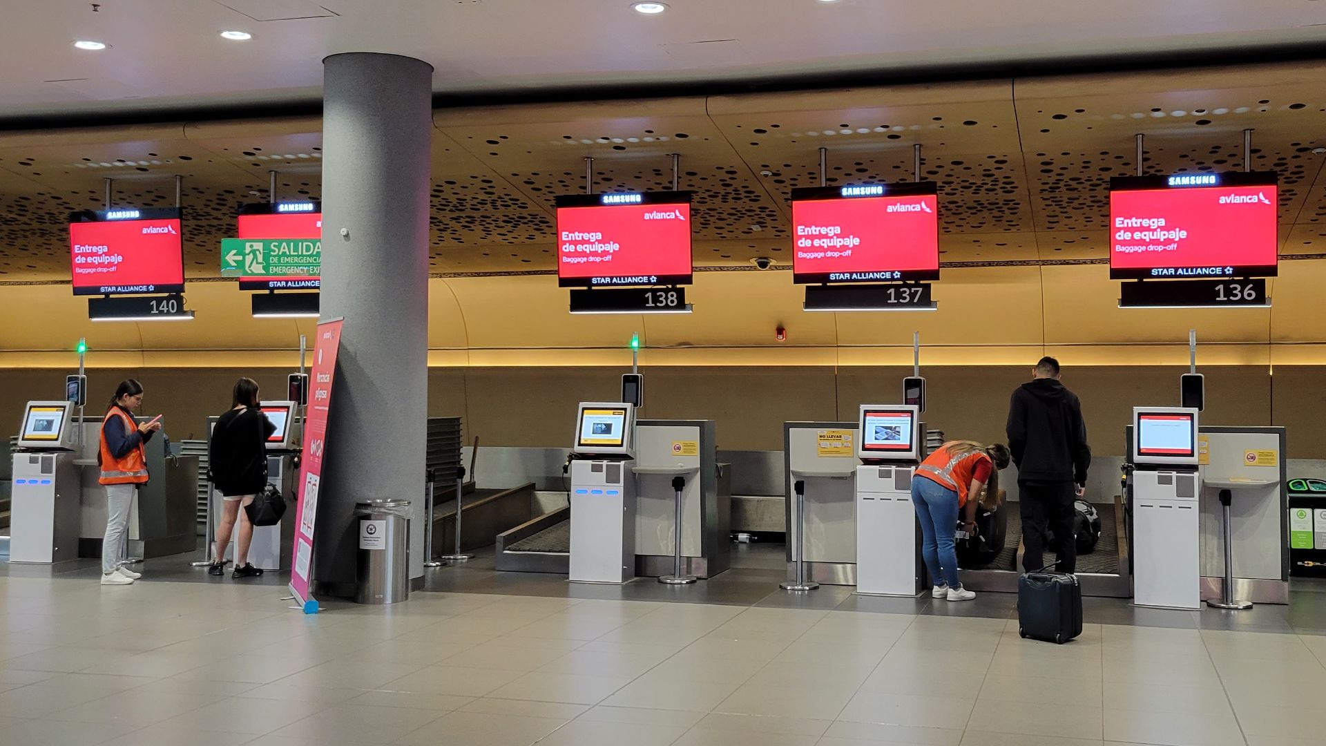 Avianca Airlines automated baggage drop at Bogota Airport