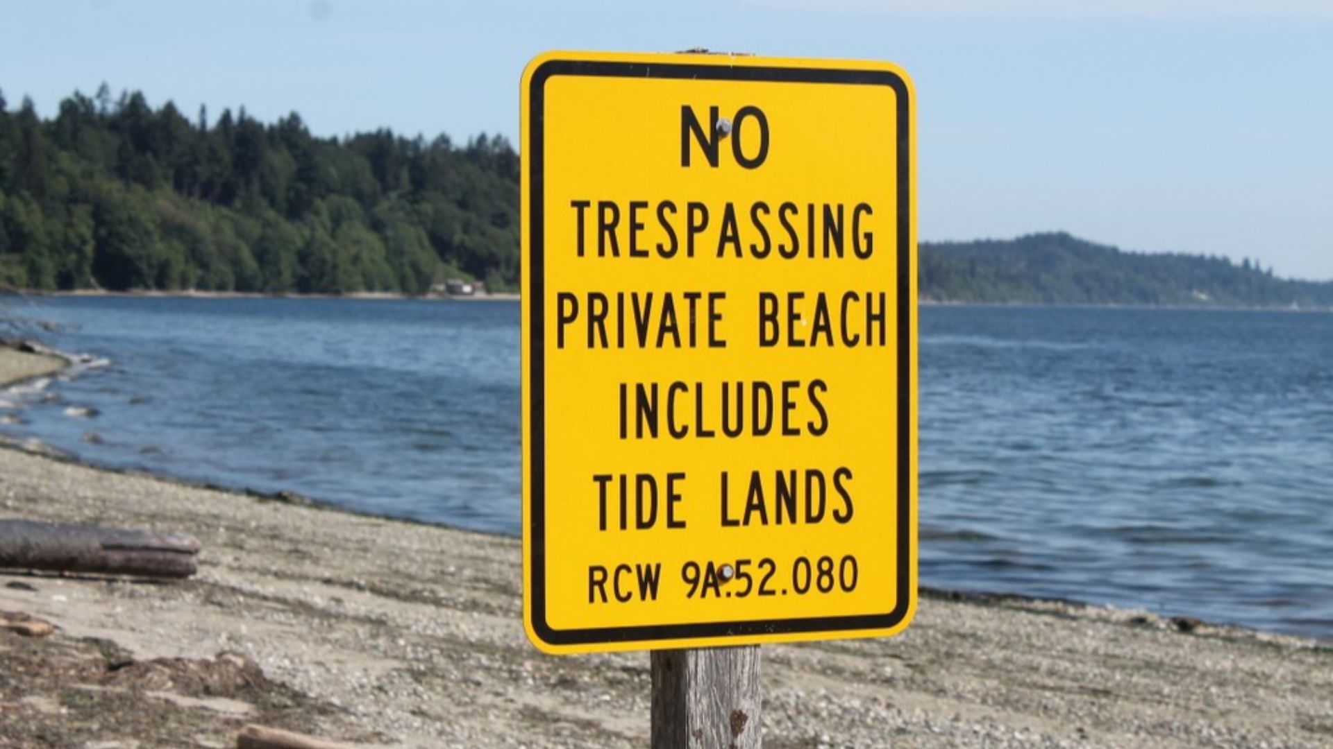No Beach Access Sign on Puget Sound in Kitsap County
