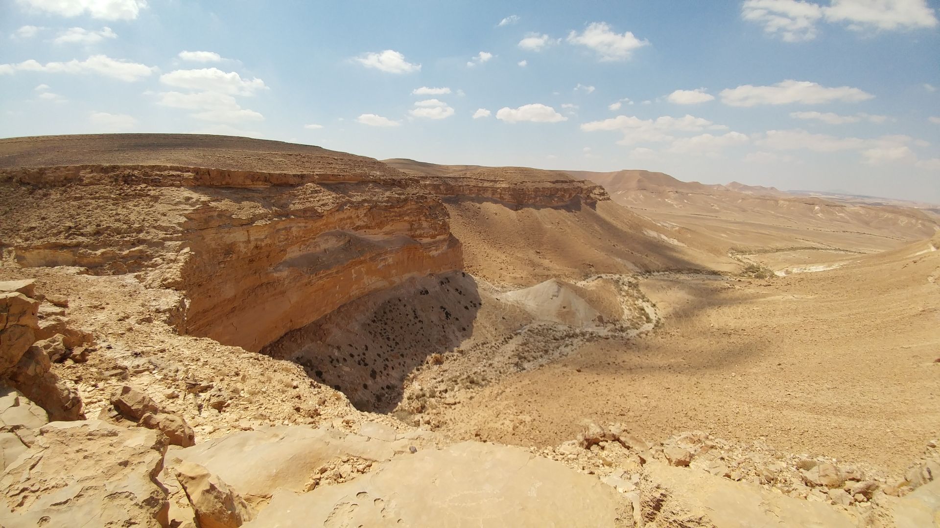 Karkom Winterboure Waterfall on top of Har Karkom ridge, Israel.