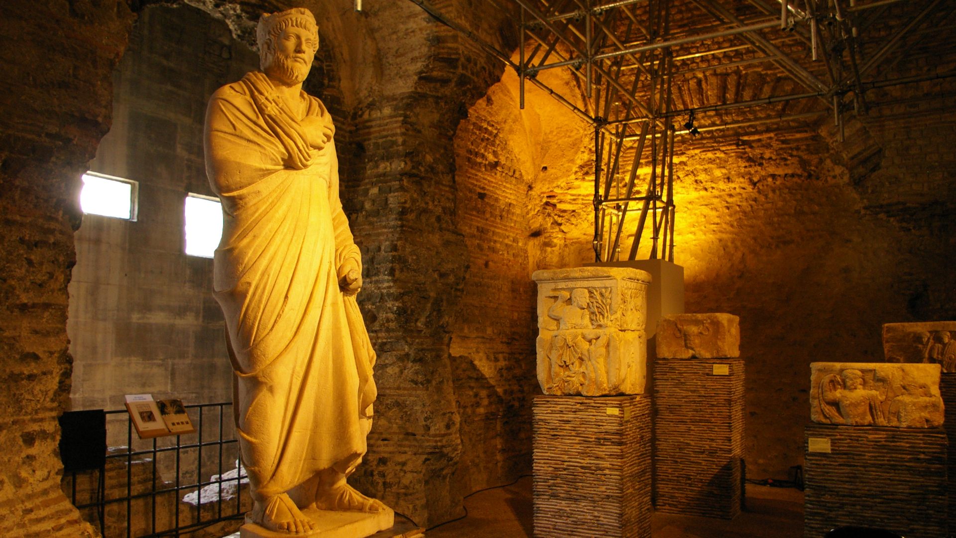 View of a Roman bath beneath the Latin Quarter of Paris