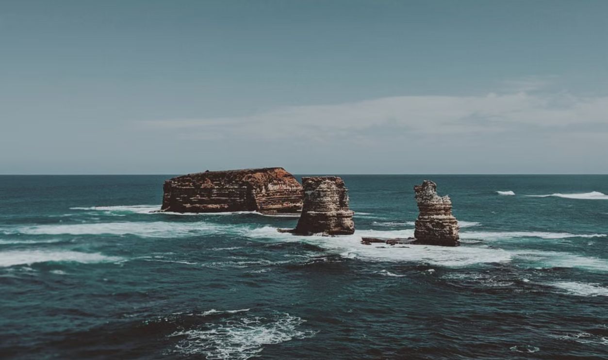Breathtaking view of ocean and rock formations along Australia's scenic coastline.