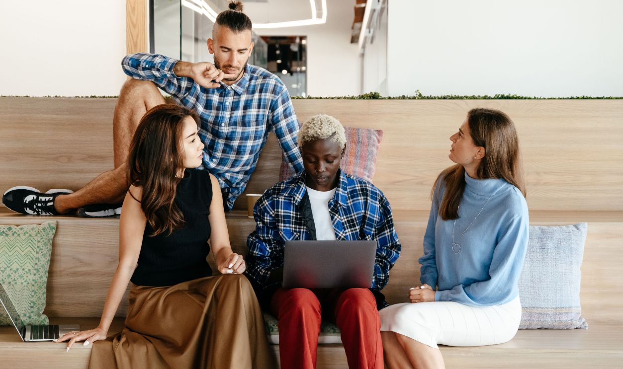 Multiethnic team discussing business strategy