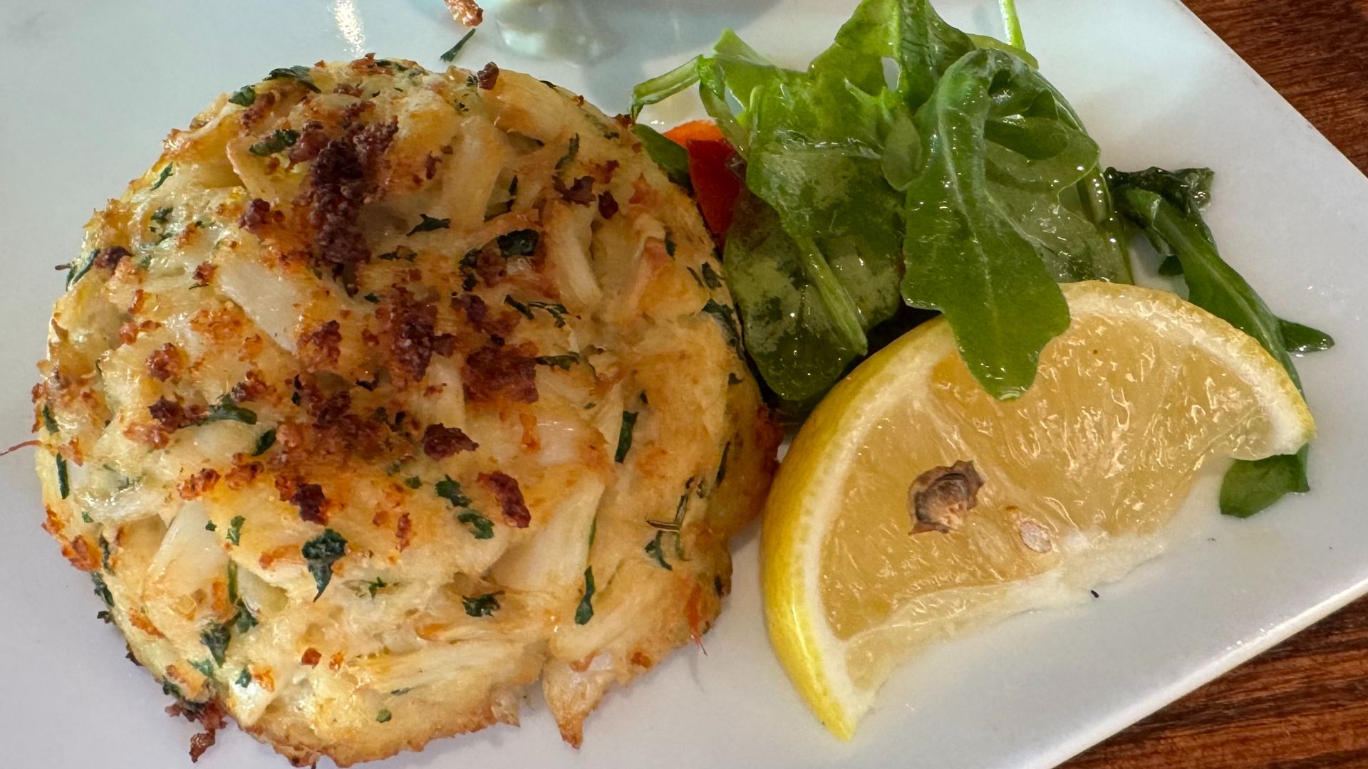 Maryland blue crab cake at Chesapeake's, Gatlinburg, TN.