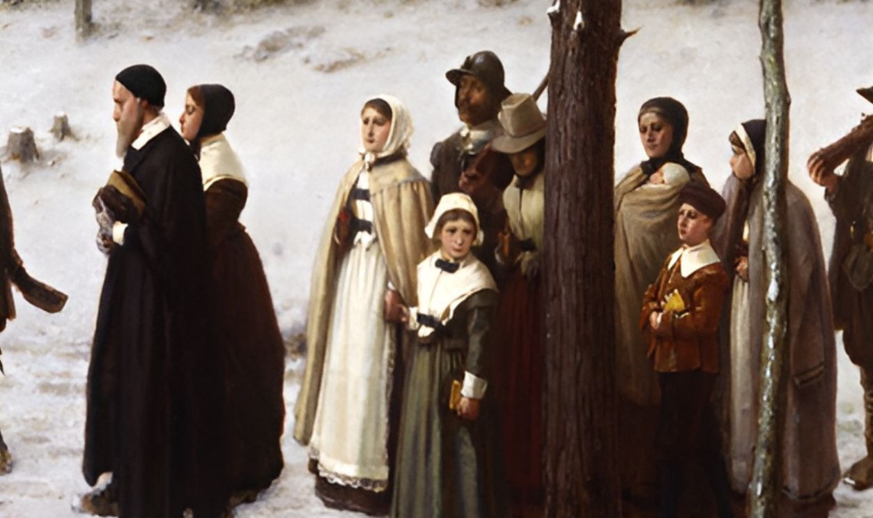 Pilgrims Going To Church