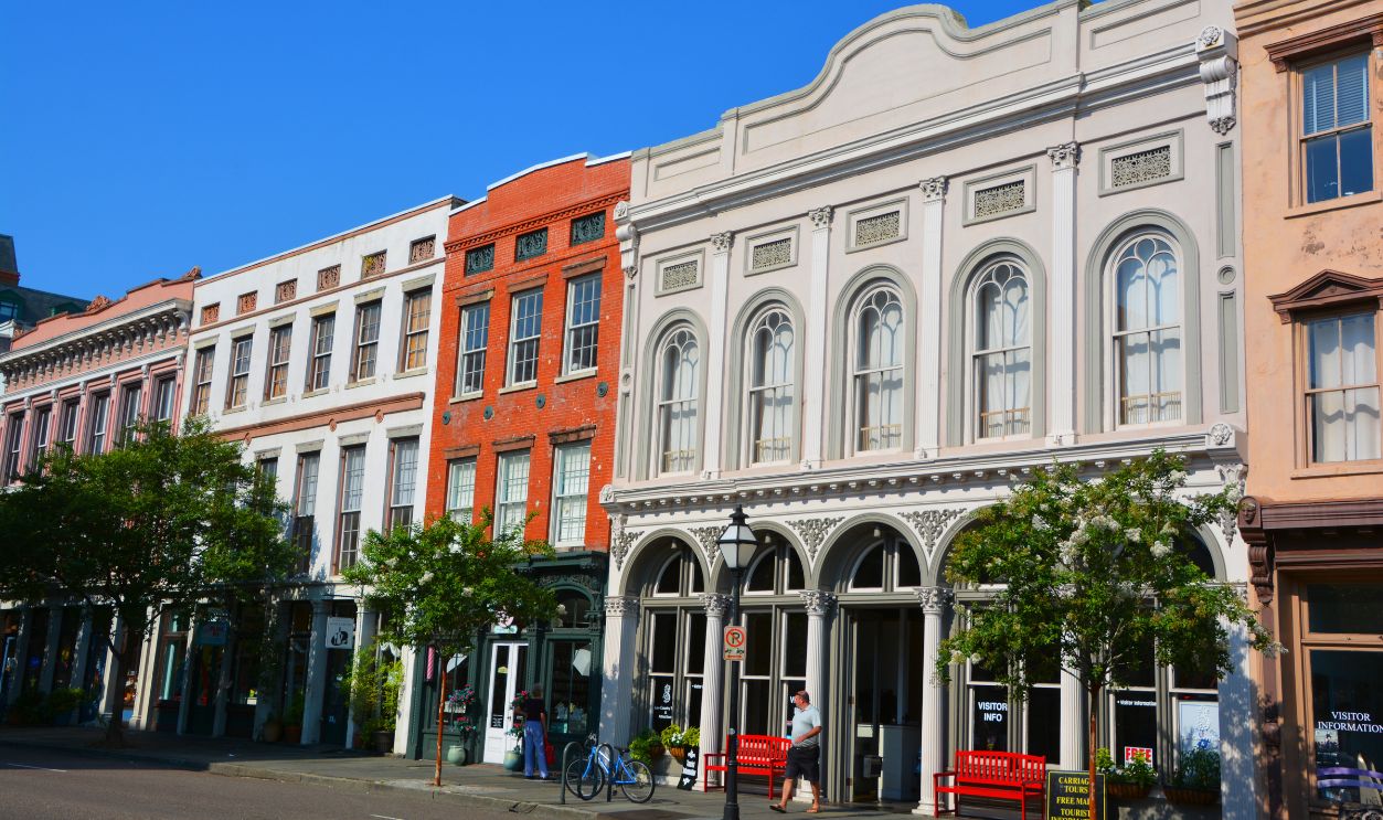 CHARLESTON SC USA JUNE 27 2016:  Nothing defines Southern charm quite like King Street. It is a bustling thoroughfare where Charleston's past and present meet