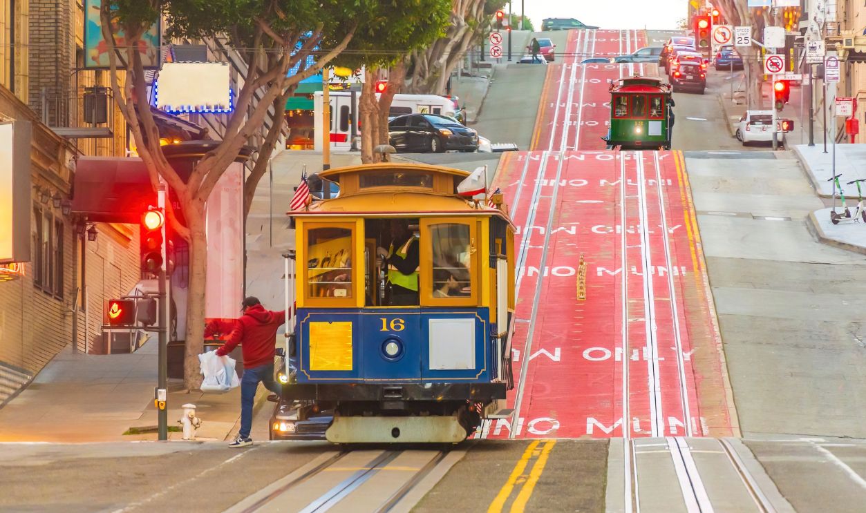 Historic Cable Car  in San Francisco, California , USA