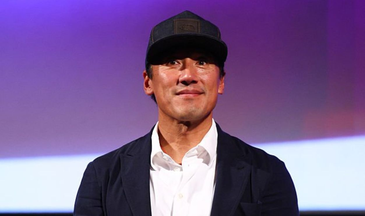 LONDON, ENGLAND - OCTOBER 10: Jimmy Chin speaks onstage during the UK Premiere of