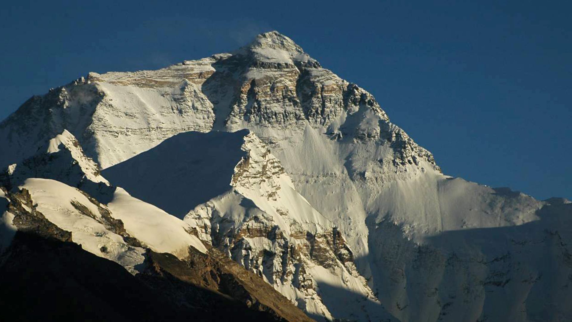 Mount Everest north face from Ronguk monastery in Tibet.