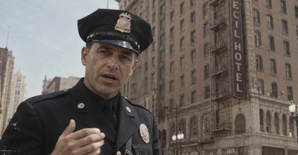 Police officer at the Cecil Hotel