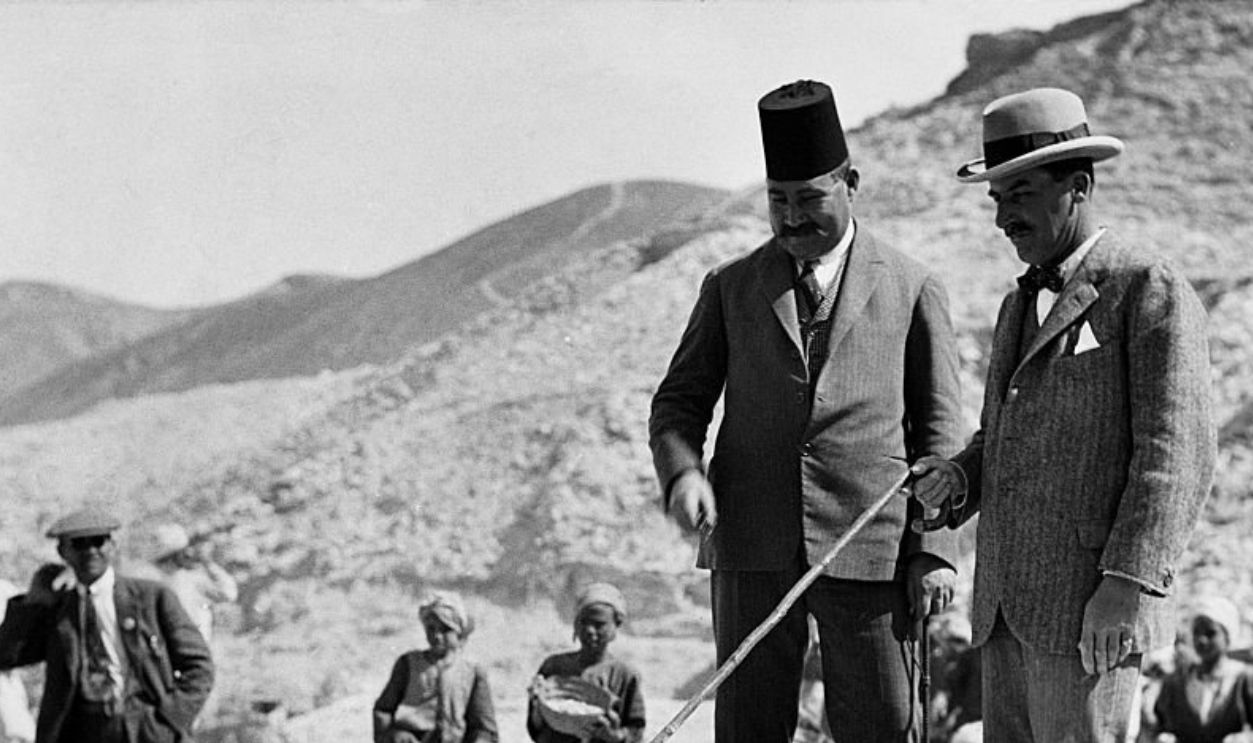 The British Archaeologist Howard Carter (1873-1939) at the tomb of Tutankhamun, Thebes, Egypt, 1923.