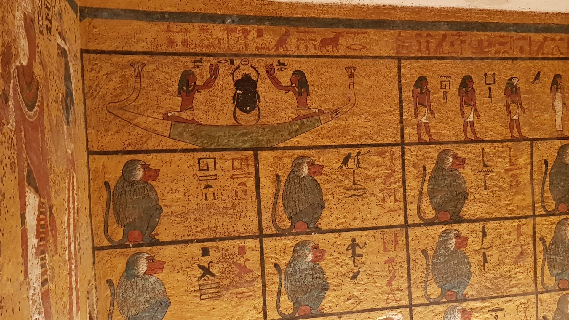 the grave, in the valley of kings, Egypt, was discovered intact. it's treasures are in the Egyptians museum in Cairo