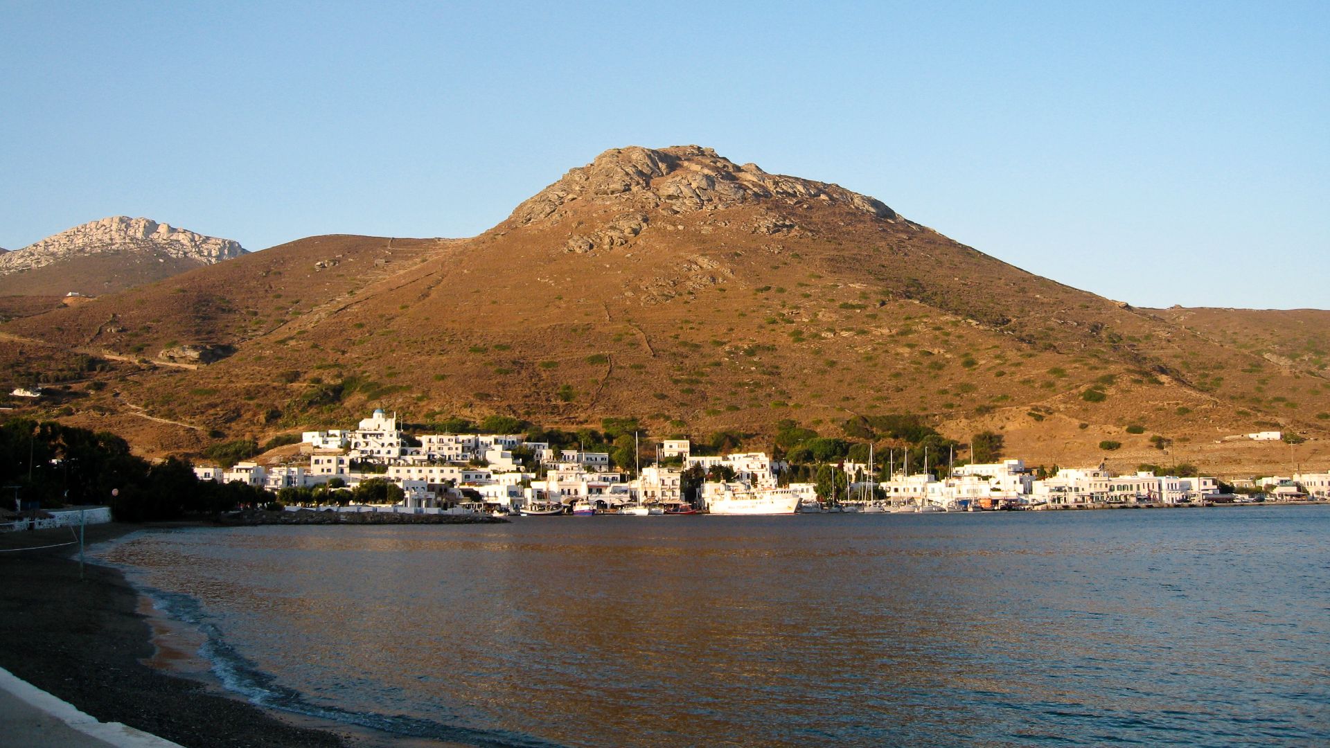 Katapola and Moundoulia hill, Amorgos Island, Greece