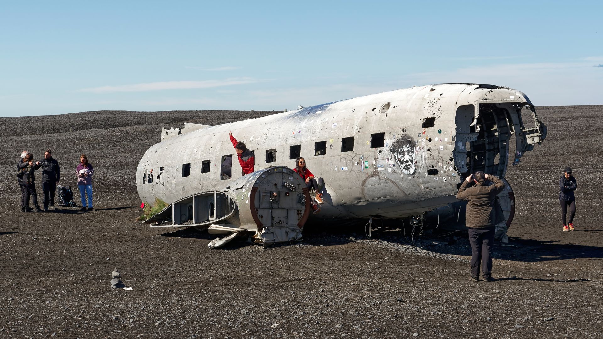 Wreckage of Douglas C-117 from 1973 crash at Sólheimasandur beach in Iceland