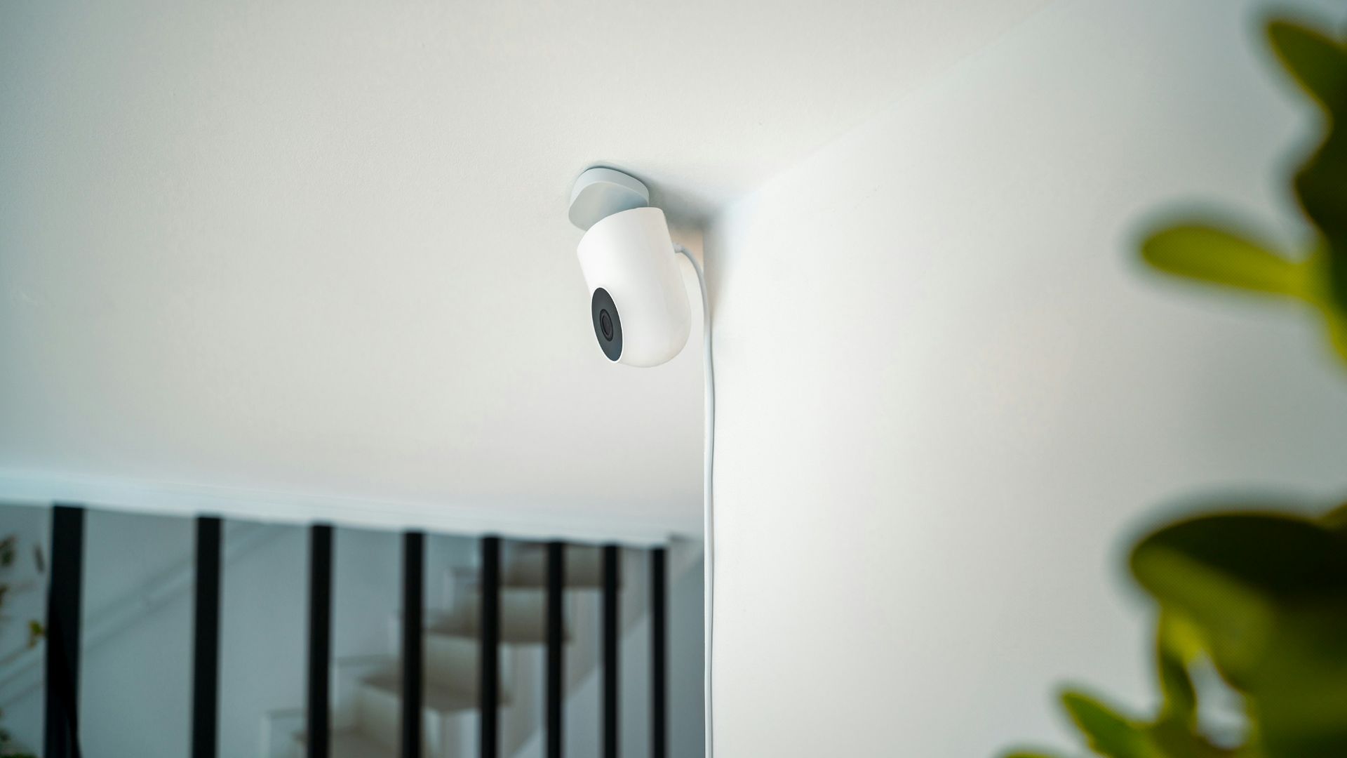 a close up of a light on a wall