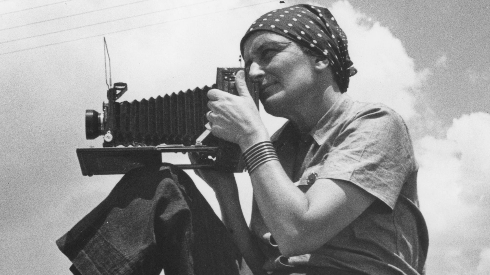 Dorothea Lange in Texas on the Plains, circa 1935.