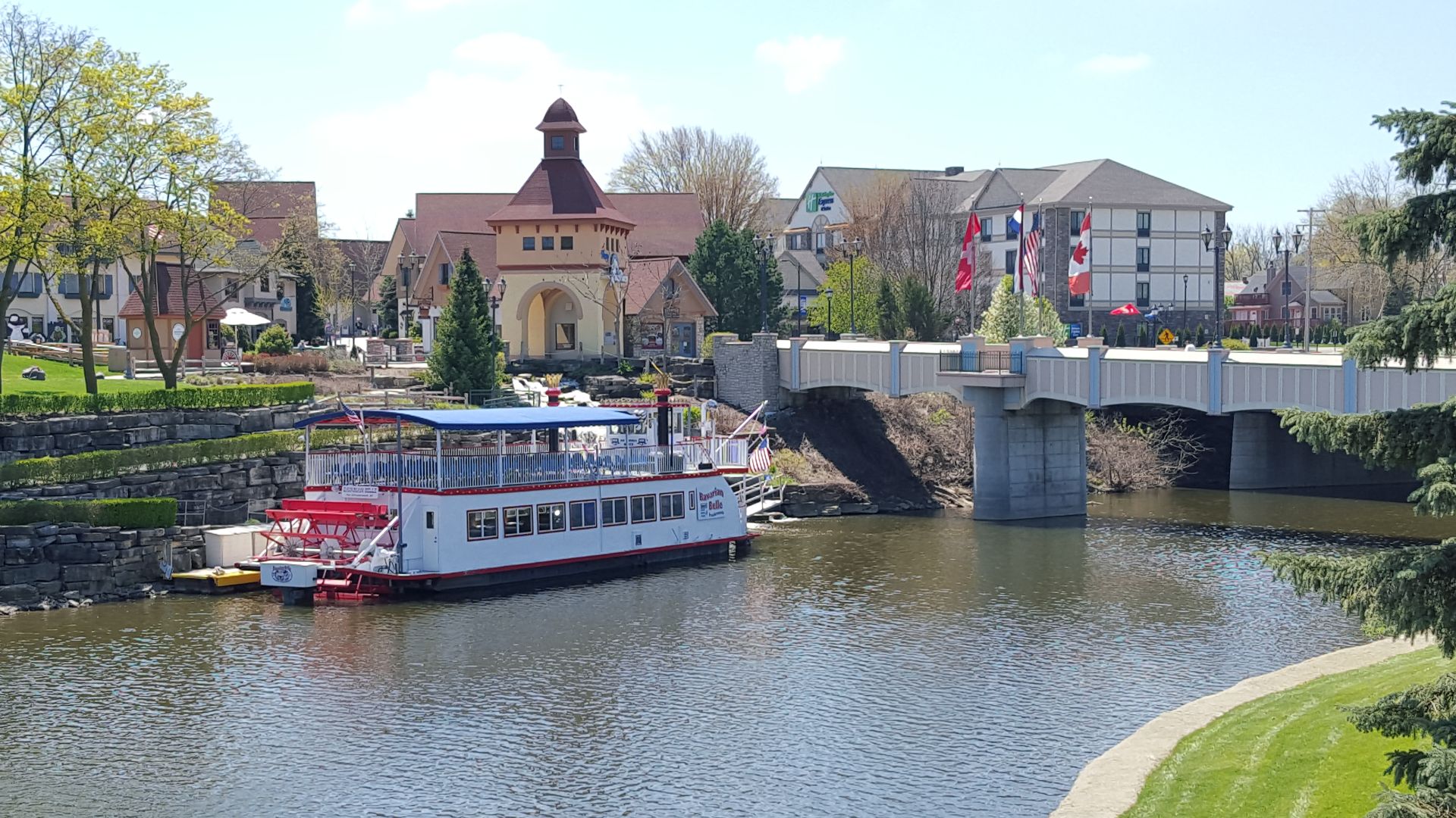 Bavarian Belle tour boat on Cass River in Frankenmuth, Michigan