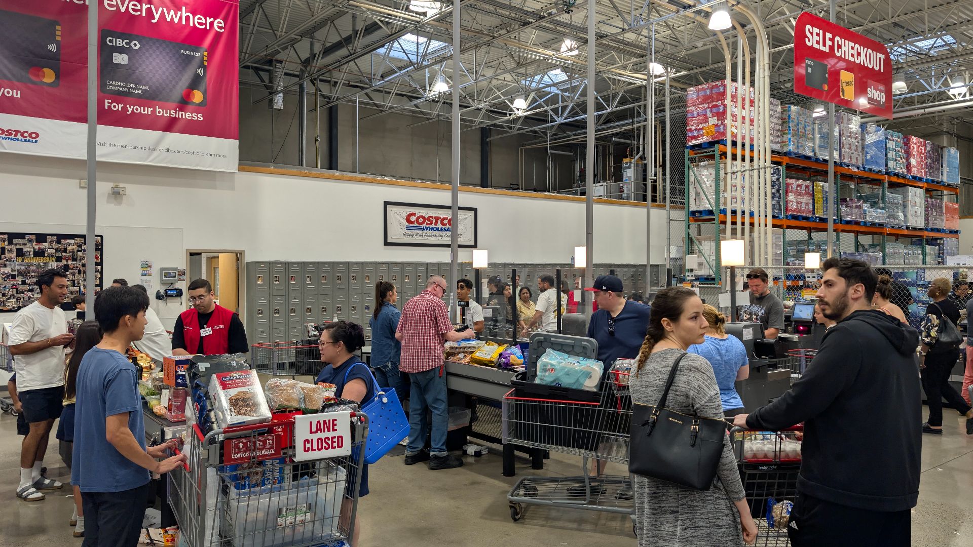 Costco self checkout before Labour Day Monday