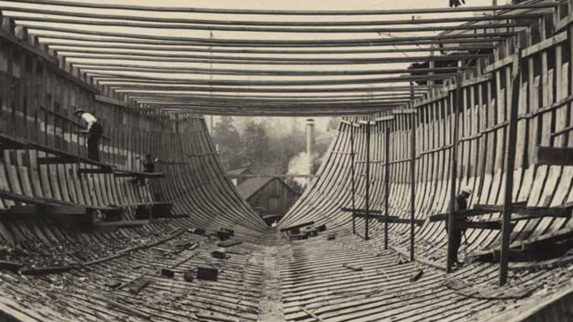 In 1873, Isaac and Winslow Hall opened Hall Brothers shipyard at Port Ludlow, on the Olympic Peninsula. The shipyard was located next to a sawmill which provided the yard with a steady supply of Douglas fir and other lumber for the ships. Hall Brothers mo
