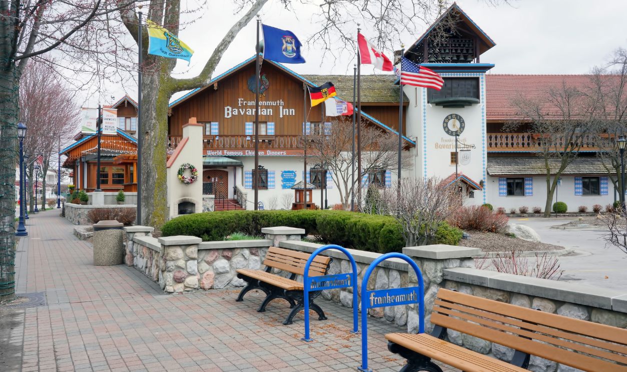 Frankenmuth, Michigan - Apr. 13, 2020: View of the two main restaurants 