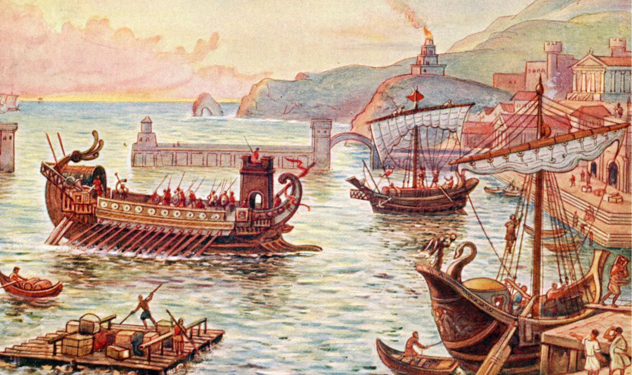 The Roman Empire - ships at a port 171215543