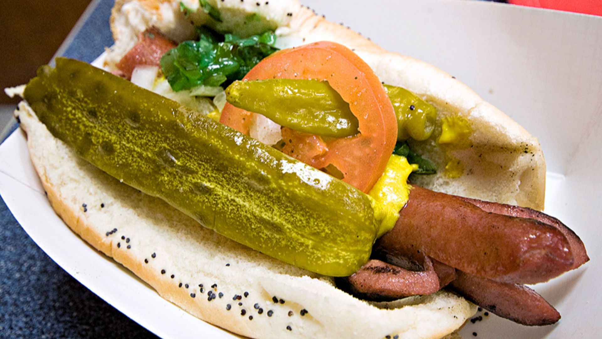 Chicago style hot dog