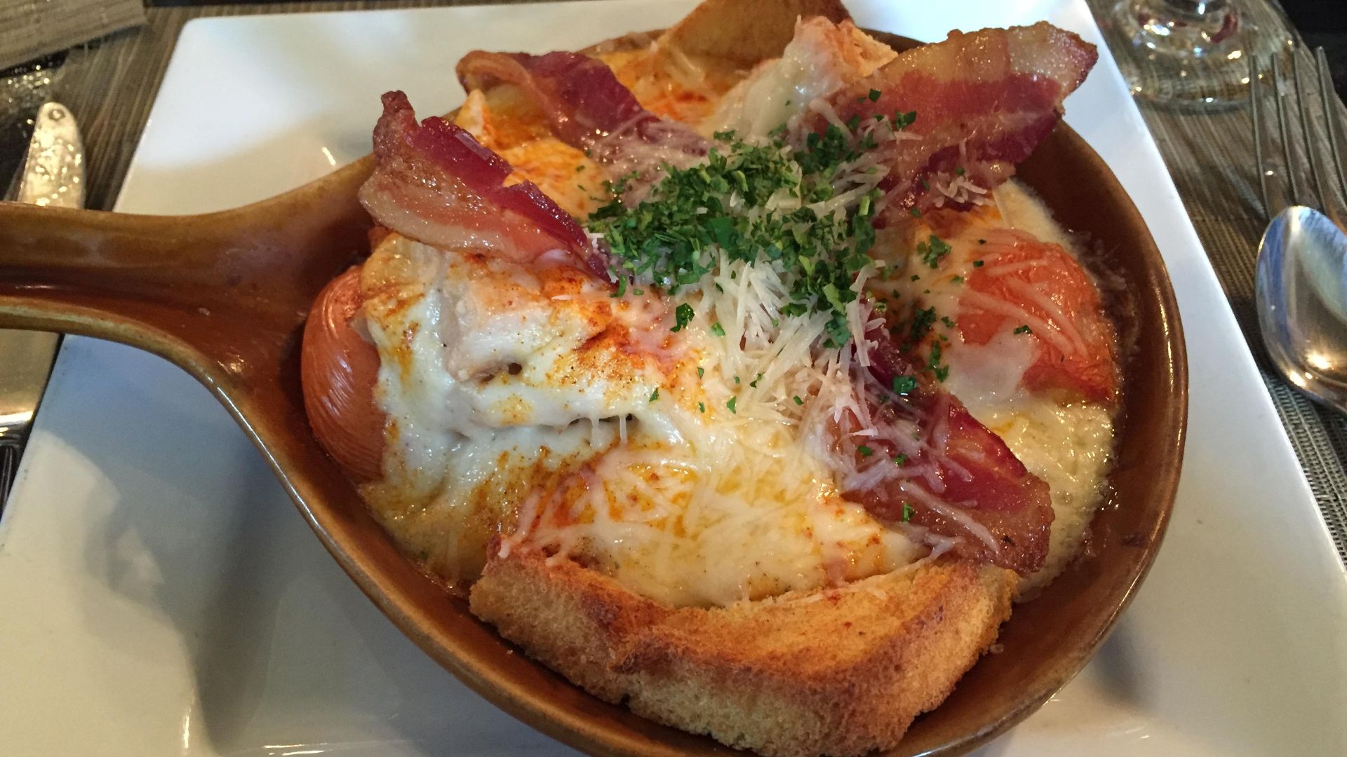 This is an image of the Hot Brown from the Brown Hotel, where the dish was invented.