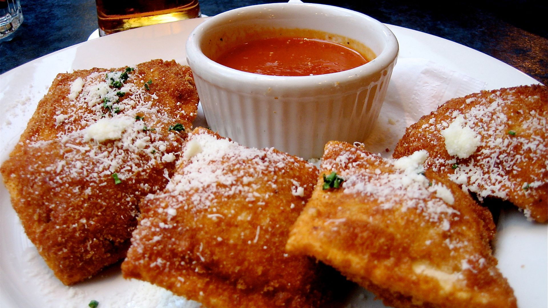 Image of toasted ravioli.