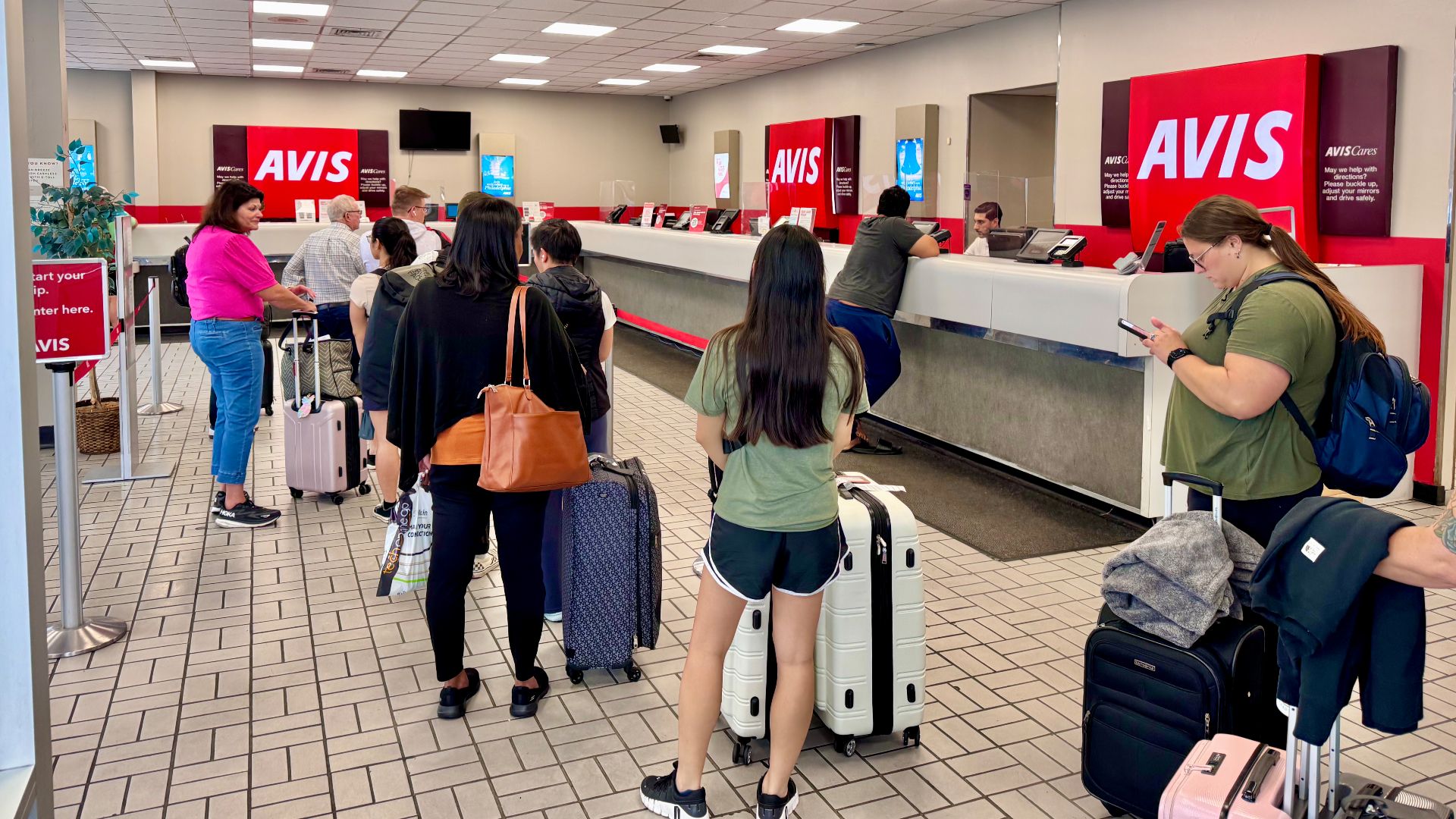 Avis car rental agency at Philadelphia International Airport