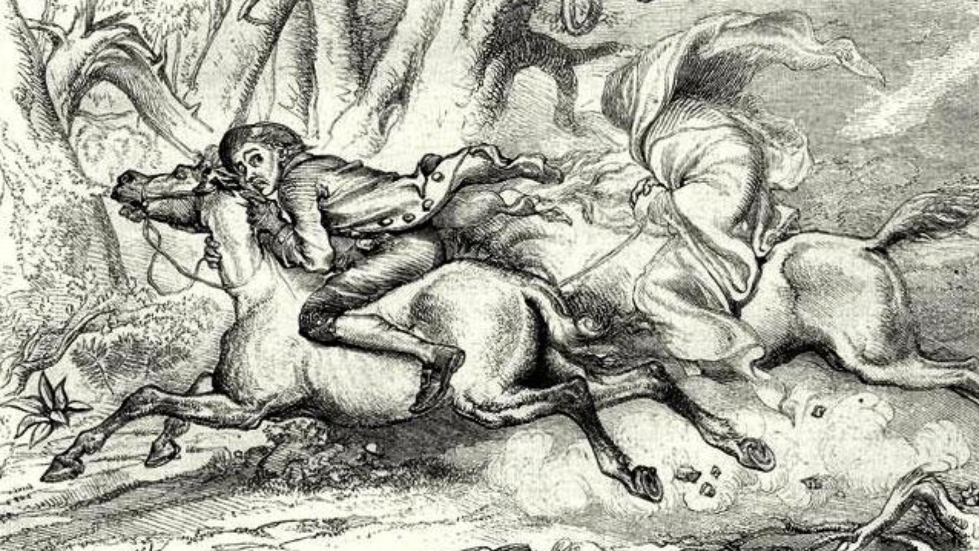 Ichabod pursued by the Headless Horseman