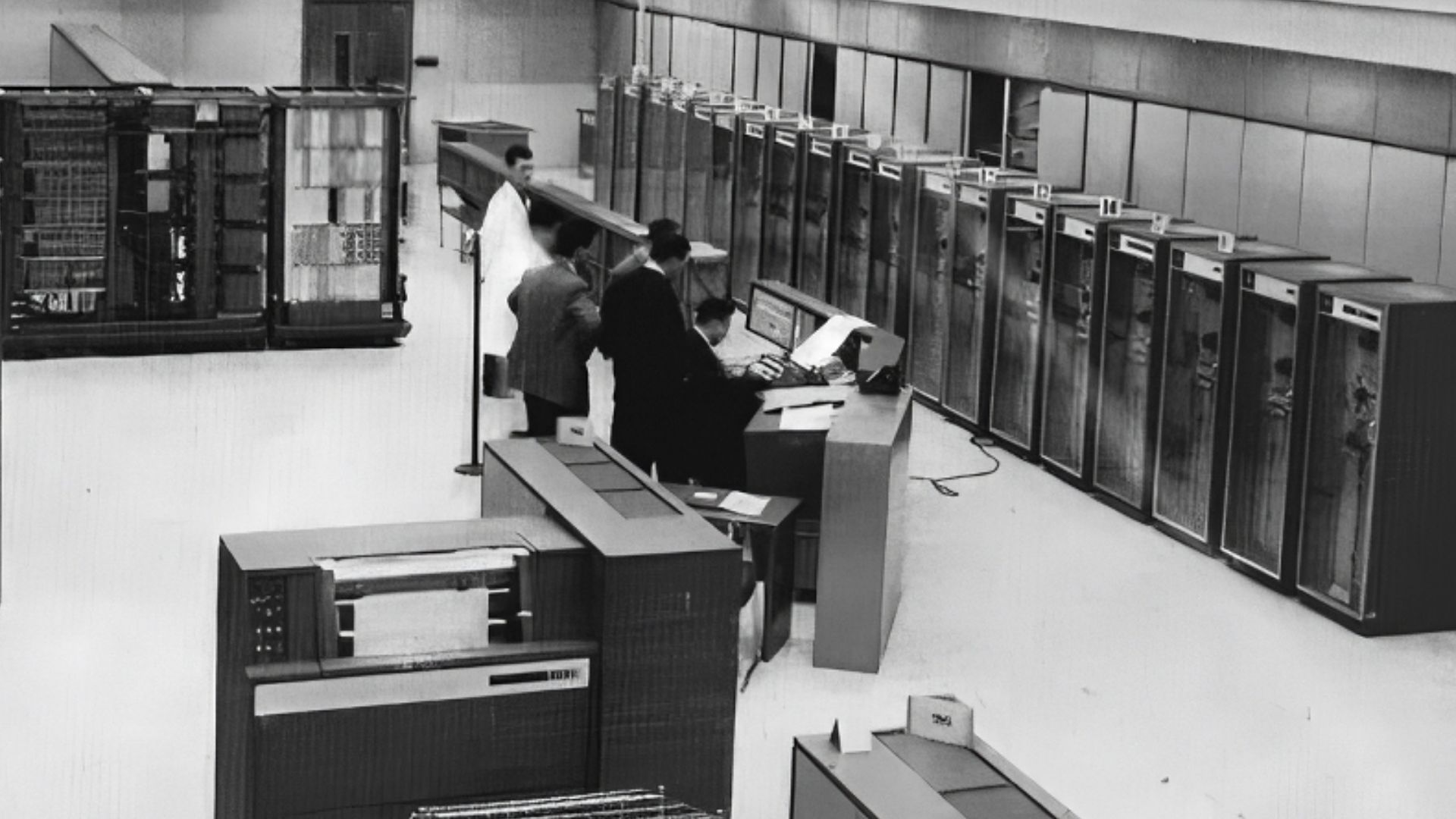 Gamma 60 parallel computer installed at SNCF at Auteuil, France. This picture was digitally upscaled.