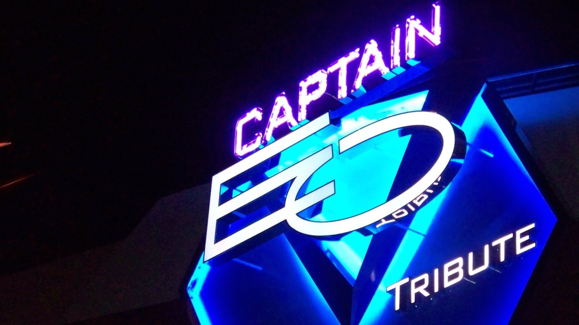 The impressive new Captain EO sign as seen on February 25, 2010. Captain EO returned to Disneyland on February 23, after a 13-year hiatus, evicting the very attraction that originally replaced it, Honey, I Shrunk the Audience.