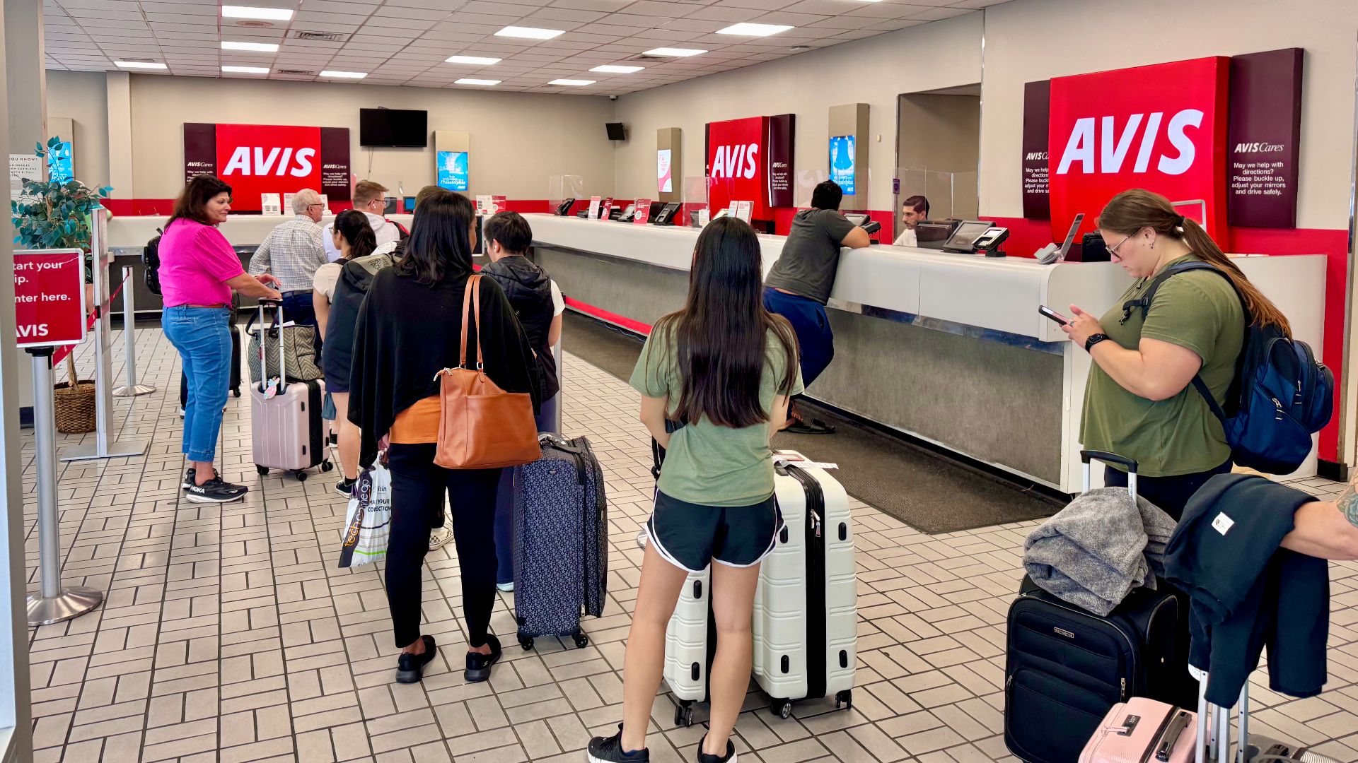 Avis car rental agency at Philadelphia International Airport