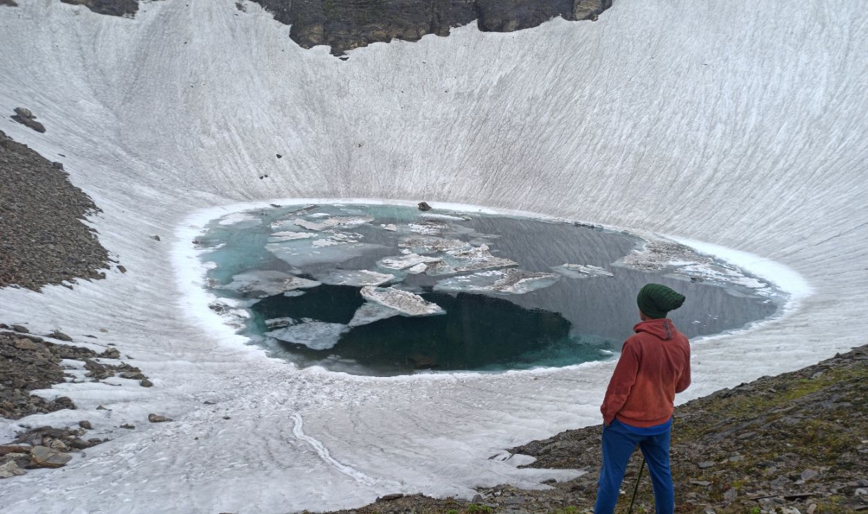 31 May 2021, Roopkund, Chamoli, uttarakhand, India. View of Roopkund lake in uttarakhand, india. This lake is known for skeletons around it.