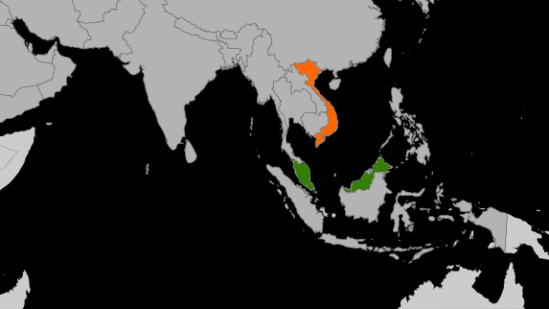 Malaysia - Vietnam Locator Map