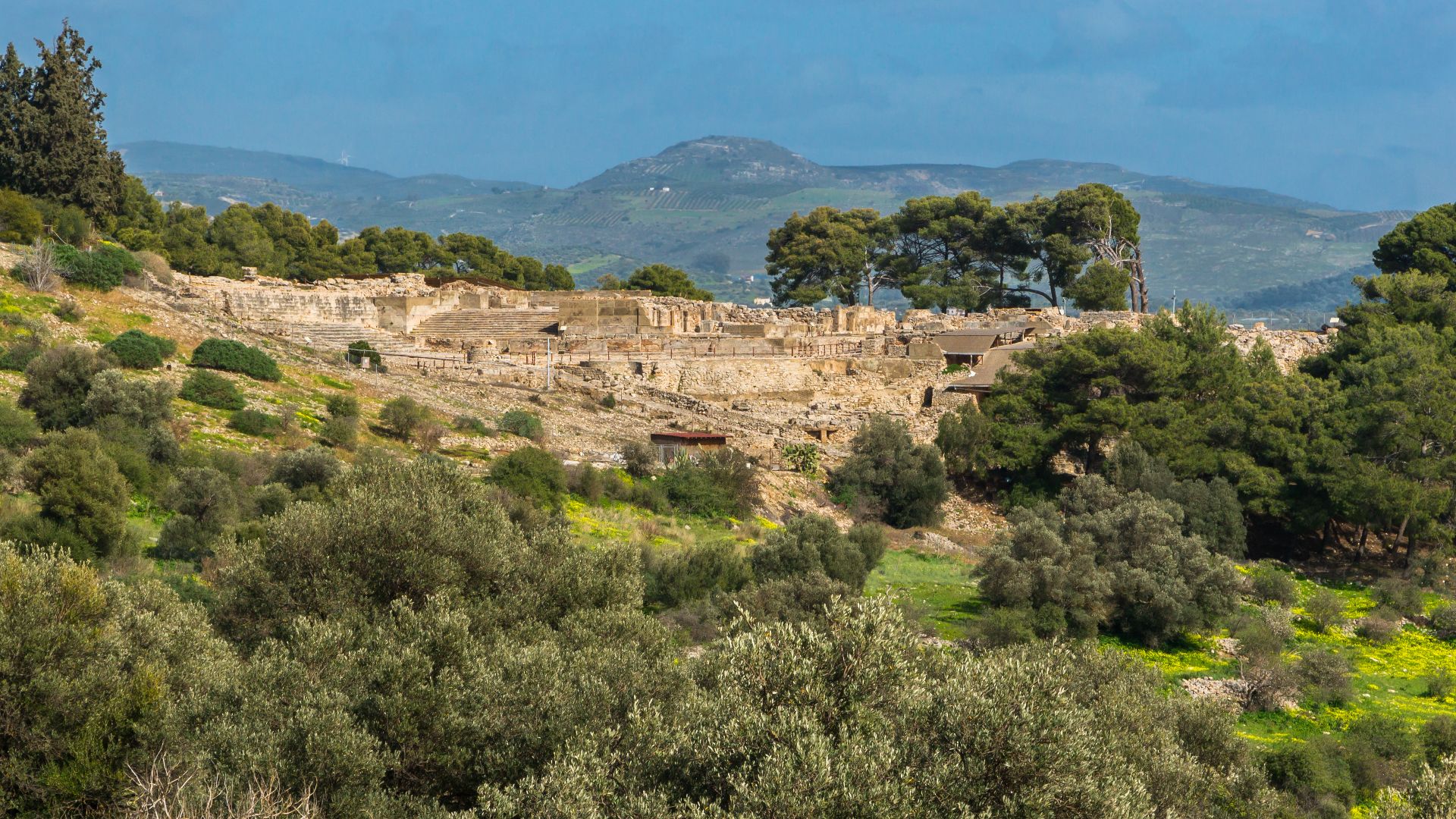 View of the antique city of Phaistos, Crete, Greece.