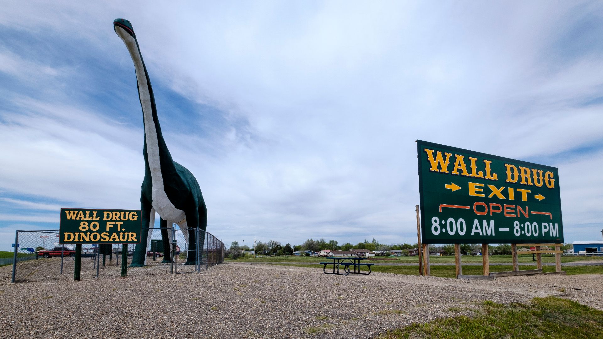 80' Dinosaur marking the exit for Wall, South Dakota on Interstate I-90.