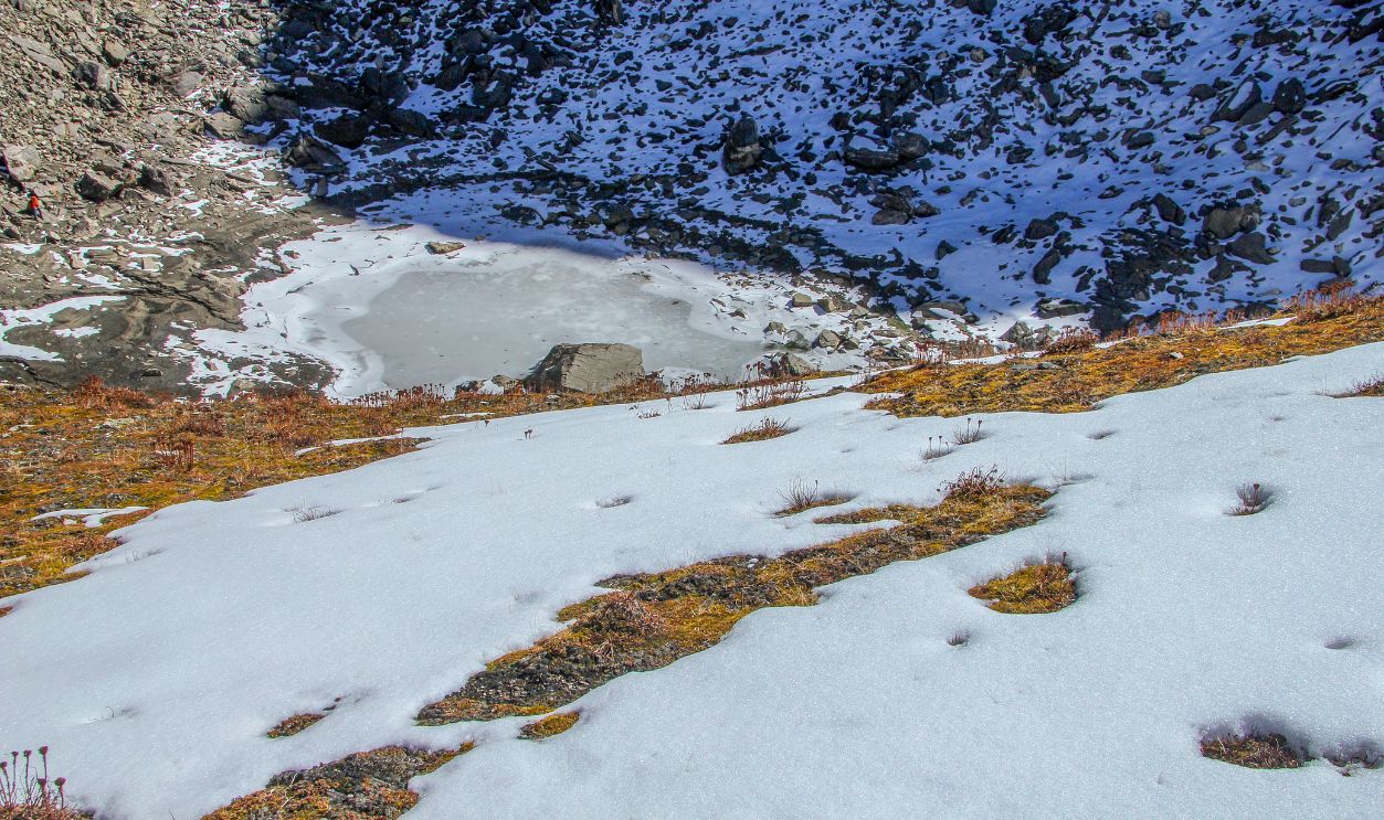 Roopkund locally known as Mystery Lake is a high altitude glacial lake in the Uttarakhand state of India.