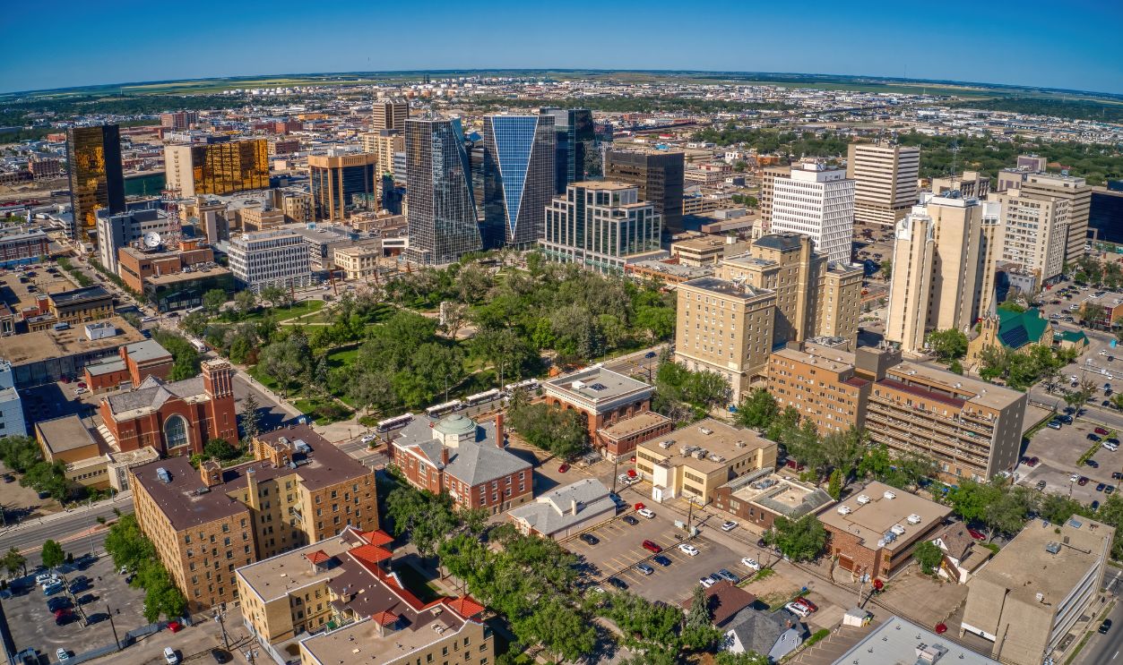 Aerial View of Regina, Saskatchewan during Summer