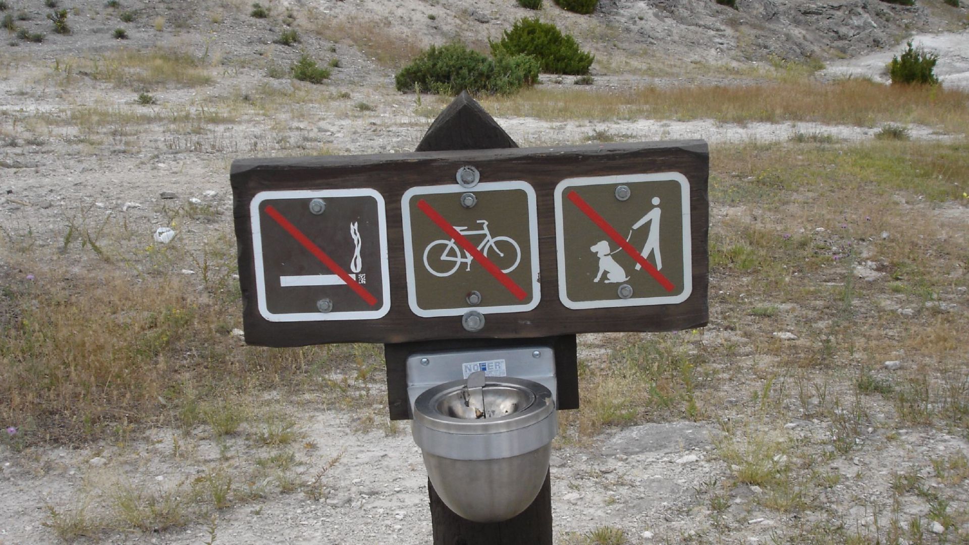 You cannot smoke, ride your bike, or walk your pet in this ashtray!